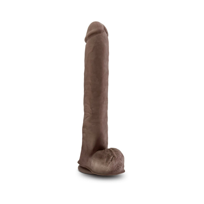 Blush Au Naturel Daddy 14 in. Posable Dual Density Dildo with Balls & Suction Cup Brown