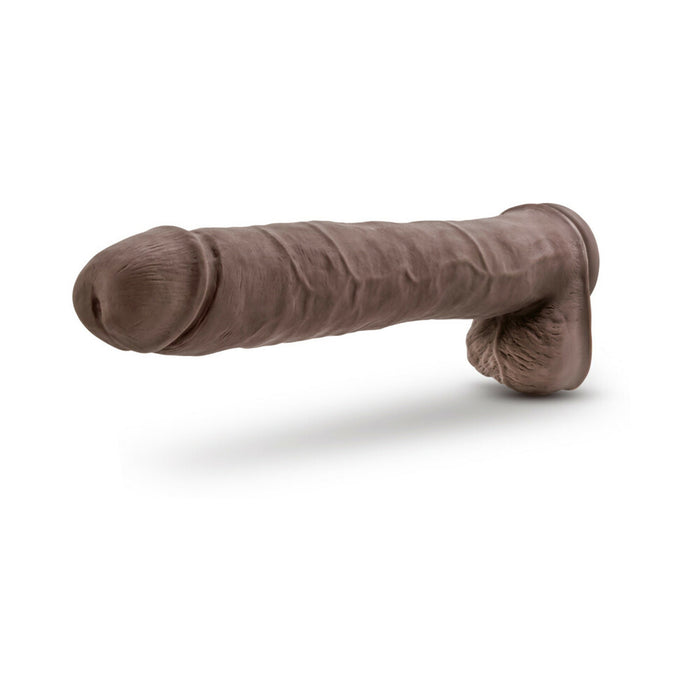 Blush Au Naturel Daddy 14 in. Posable Dual Density Dildo with Balls & Suction Cup Brown