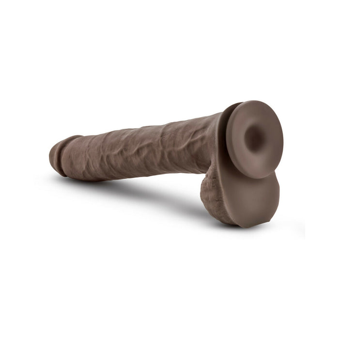 Blush Au Naturel Daddy 14 in. Posable Dual Density Dildo with Balls & Suction Cup Brown