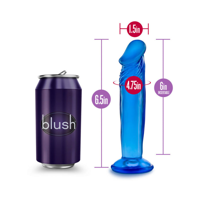 Blush B Yours Sweet n' Small 6 in. Dildo with Suction Cup Blue
