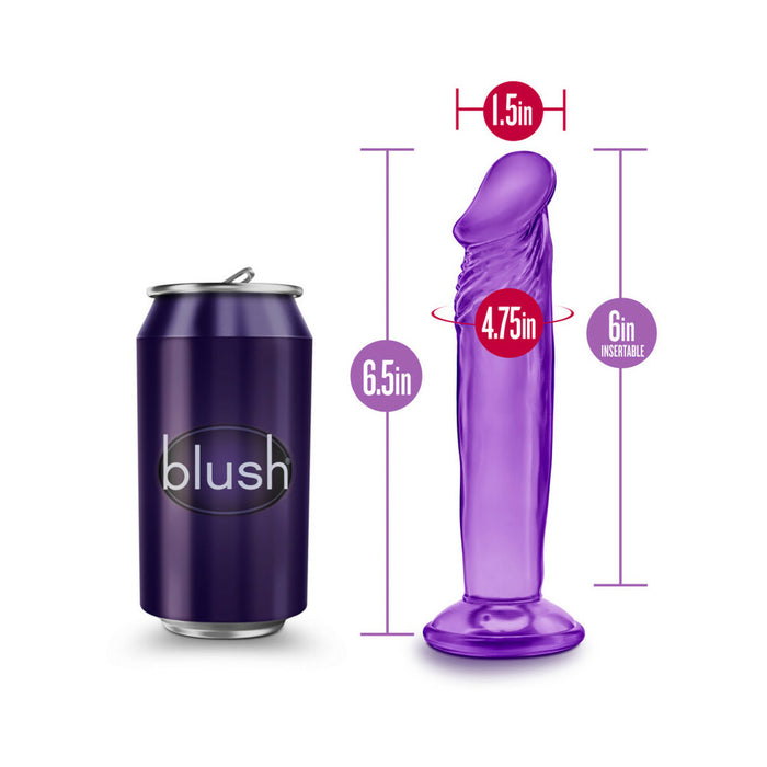 Blush B Yours Sweet n' Small 6 in. Dildo with Suction Cup Purple