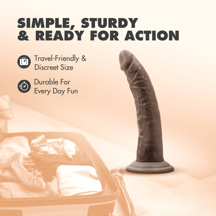 Dr. Skin Realistic 7.5 in. Dildo Brown