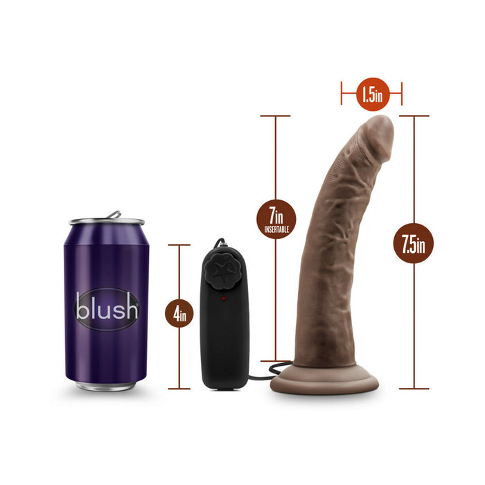 Blush Dr. Skin Dr. Dave Realistic 7 in. Vibrating Dildo with Suction Cup Brown