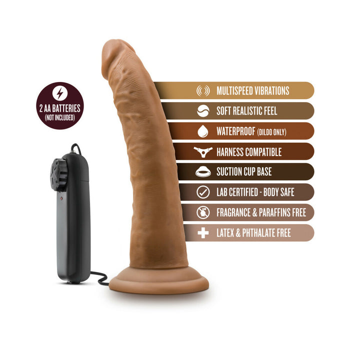 Blush Dr. Skin Dr. Dave Realistic 7 in. Vibrating Dildo with Suction Cup Tan