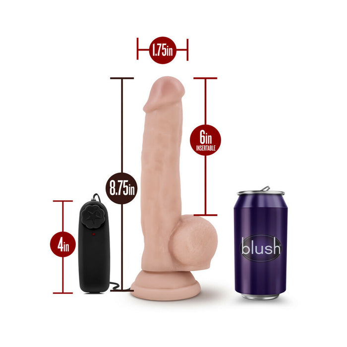Blush Dr. Skin Dr. Jay Realistic 8.75 in. Vibrating Dildo with Balls & Suction Cup Beige