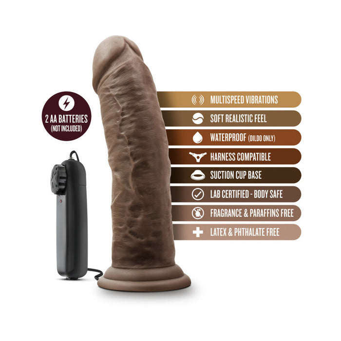 Blush Dr. Skin Dr. Joe Realistic 8 in. Vibrating Dildo with Suction Cup Brown