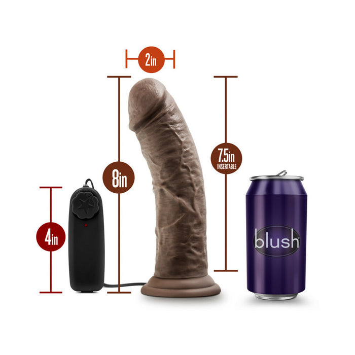 Blush Dr. Skin Dr. Joe Realistic 8 in. Vibrating Dildo with Suction Cup Brown