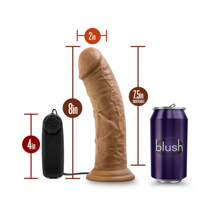 Blush Dr. Skin Dr. Joe Realistic 8 in. Vibrating Dildo with Suction Cup Tan
