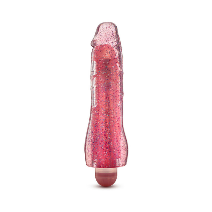Blush Glow Dicks Molly Color Changing 8 in. Vibrating Dildo Glitter Pink