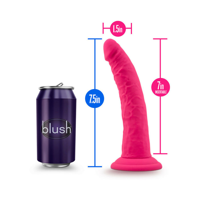 Blush Ruse Jimmy Realistic 7.5 in. Silicone Dildo with Suction Cup Hot Pink