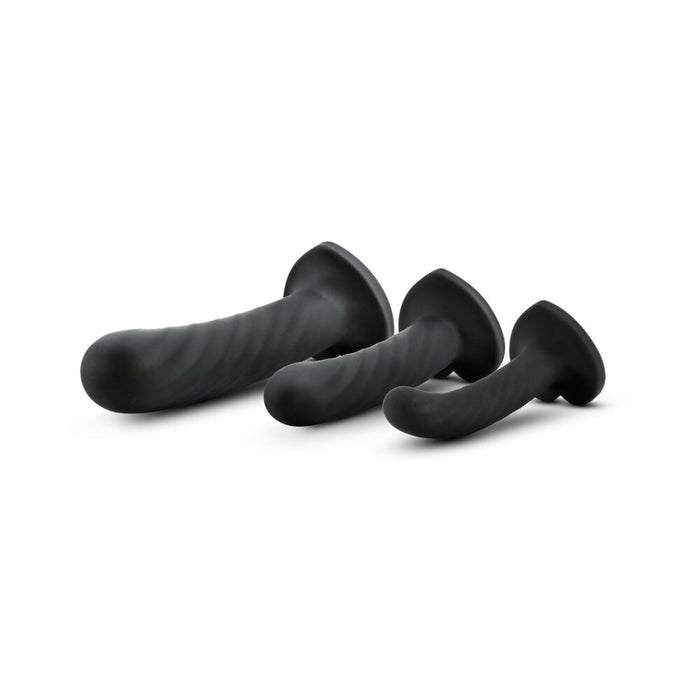 Blush Temptasia Twist Kit 3-Piece Silicone Dildo Set Black