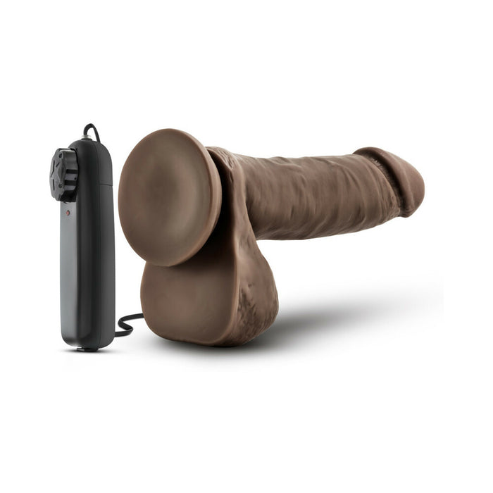 Blush X5 Plus Remote-Controlled Realistic 8 in. Gyrating Vibrating Dildo with Balls Brown