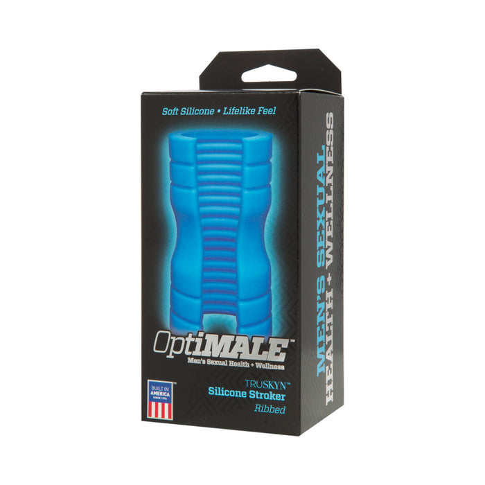 OptiMALE TRUSKYN Silicone Stroker Ribbed Blue