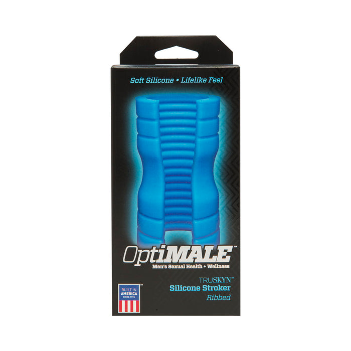 OptiMALE TRUSKYN Silicone Stroker Ribbed Blue