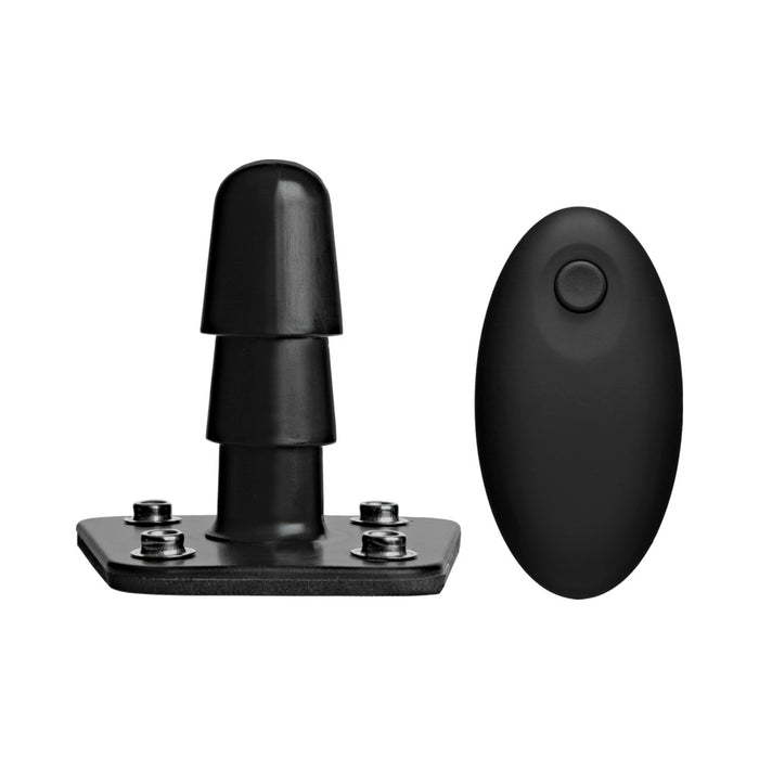 Vac-U-Lock Vibrating Plug with Snaps & Wireless Remote Black