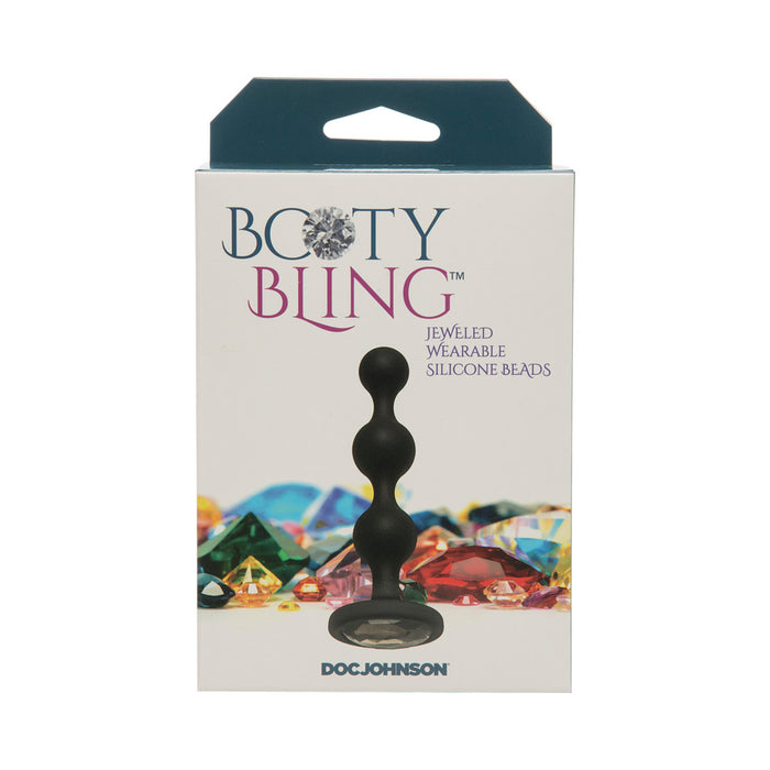 Booty Bling Jeweled Wearable Silicone Beads Silver