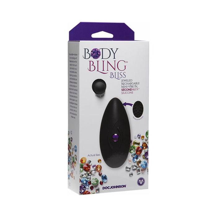 Body Bling Clit Caress Mini-Vibe in Second Skin Silicone Purple