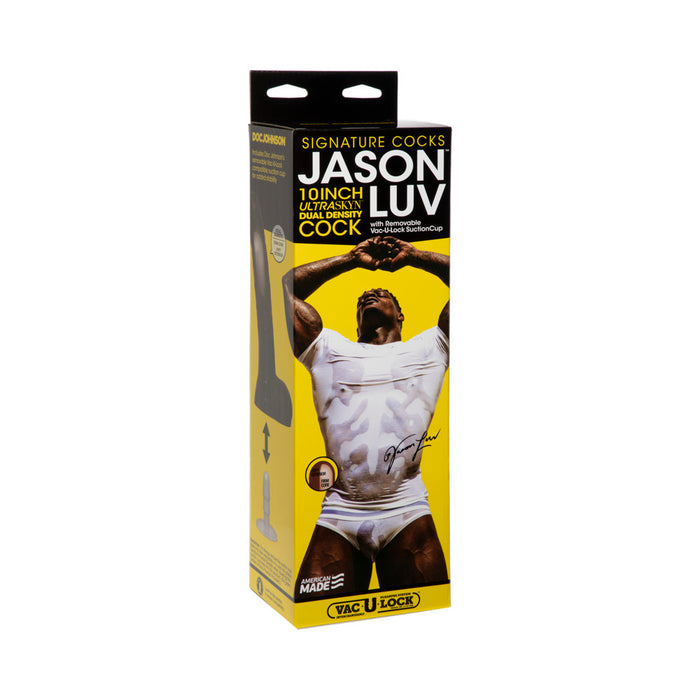 Jason Luv 10in ULTRASKYN Cock with Removable Vac-U-Lock Suction Cup Chocolate