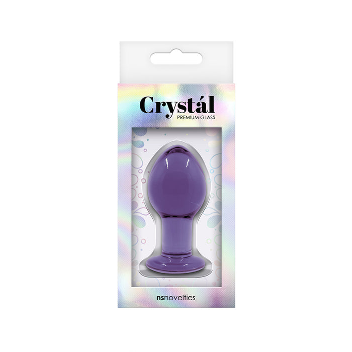 Crystal Glass Anal Plug Medium Purple