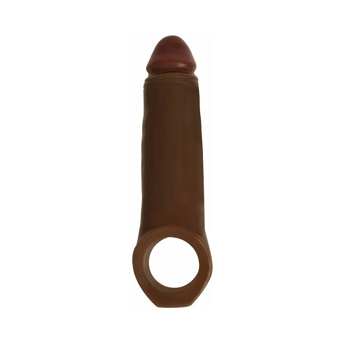Curve Toys Jock 2 in. Enhancer with Ball Strap Extension Sheath Brown