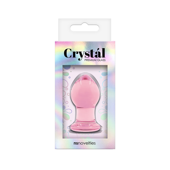 Crystal Glass Anal Plug Small Pink