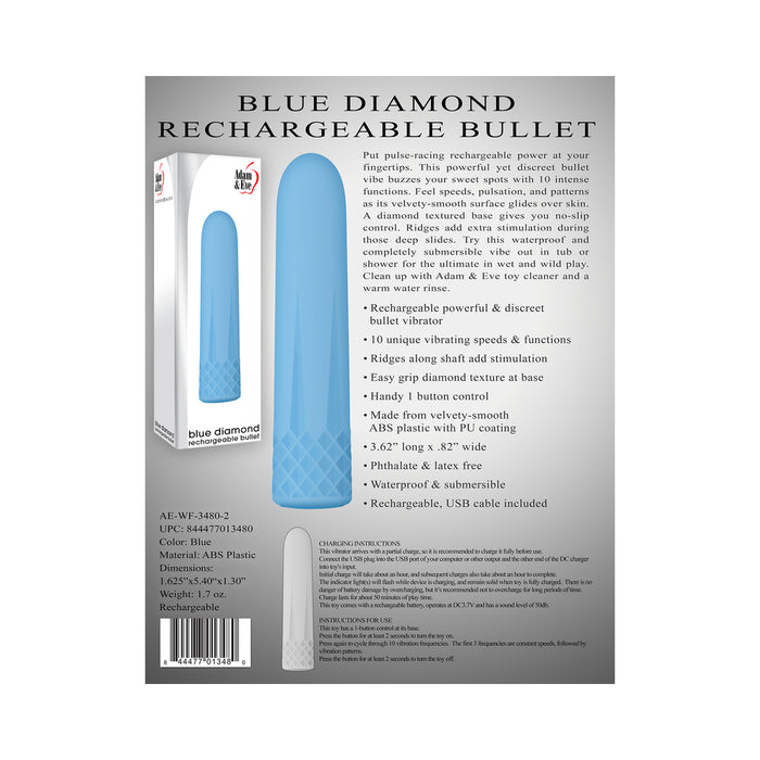 Adam & Eve Blue Diamond Rechargeable Bullet Vibrator