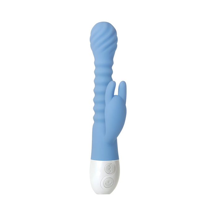 Evolved Bendy Bunny Rechargeable Poseable Silicone Rabbit Vibrator Blue