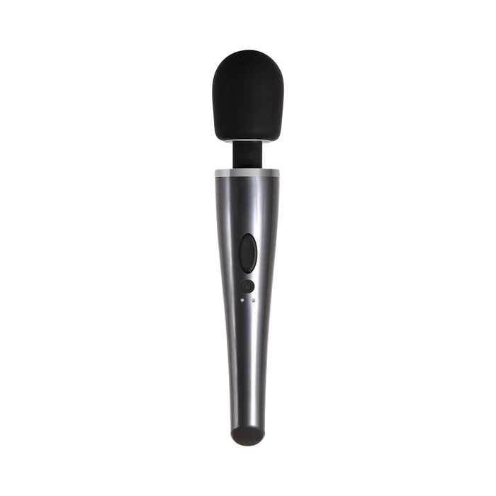 Evolved Mighty Metallic Wand Rechargeable Silicone Wand Vibrator Chrome/Black