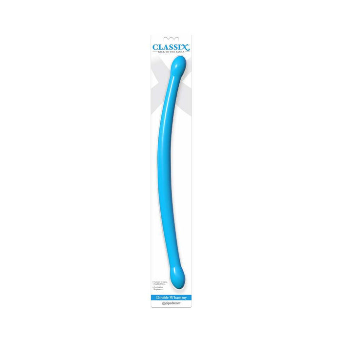 Pipedream Classix Double Whammy 17.25 in. Flexible Dual-Ended Dildo Blue