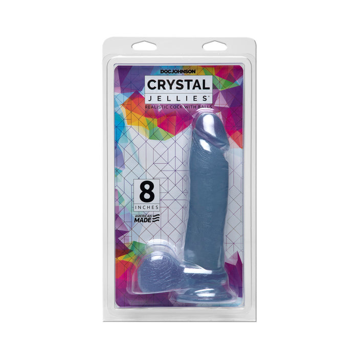 Crystal Jellies - 8in Realistic Cock w/Balls Clear