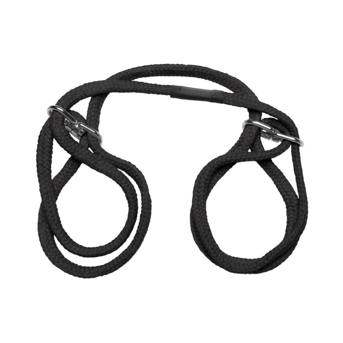 Japanese Style Bondage - 100% Cotton Wrist or Ankle Cotton Cuffs Black