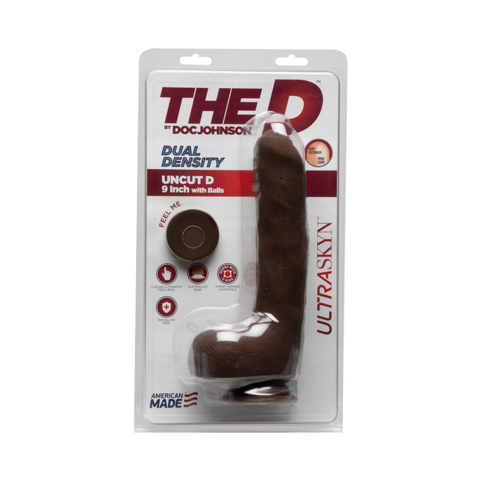 The D - Uncut D - 9 in w/ Balls - ULTRASKYN Chocolate