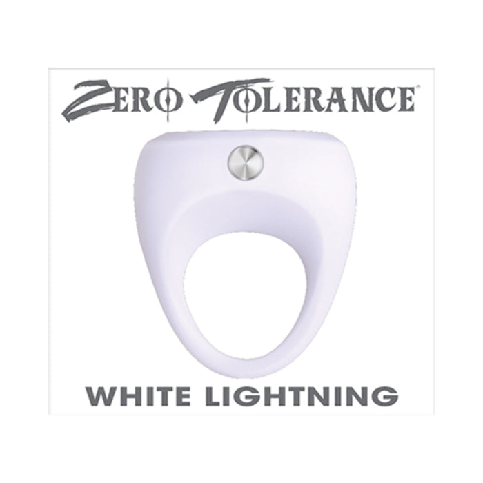 Zero Tolerance White Lightning Vibrating Silicone Cockring White