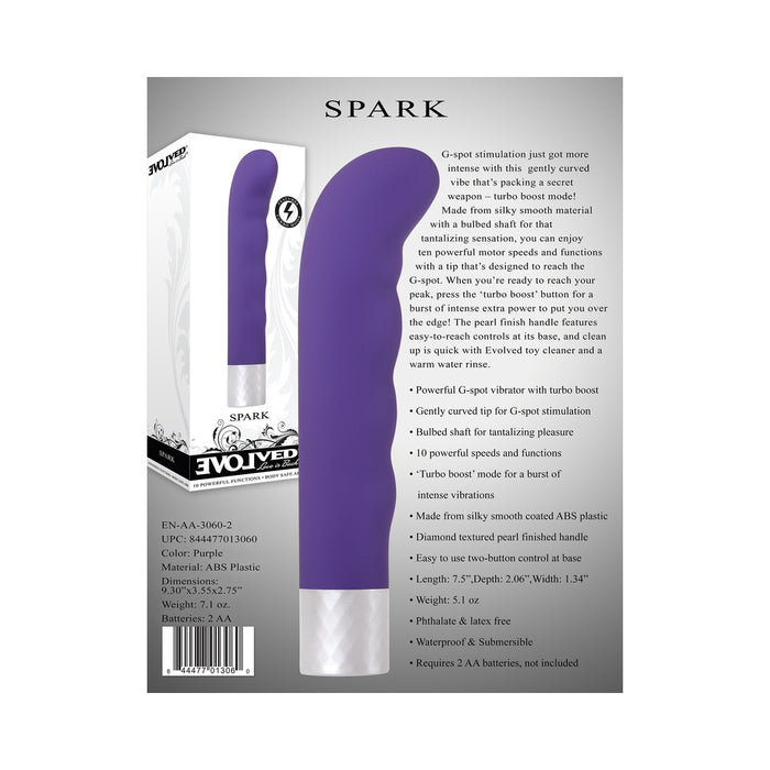 Evolved Spark Rechargeable G-Spot Vibrator Purple