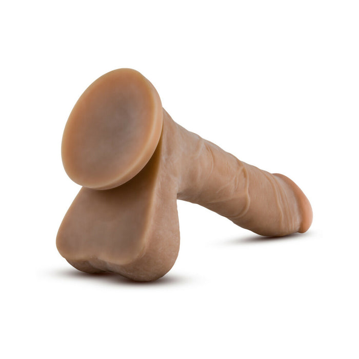 Blush Au Naturel Mister Perfect 8.5 in. Posable Dual Density Dildo with Balls & Suction Cup Tan