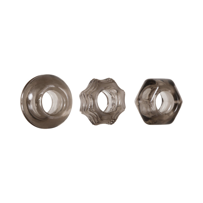 Zero Tolerance Triple Thick 3-Piece Cockring Set Smoke