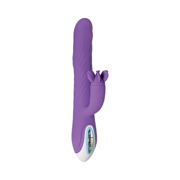 Evolved Tilt-O-Whirl Dual Stimulation Vibrator With Spinning Clit Stimulator Purple