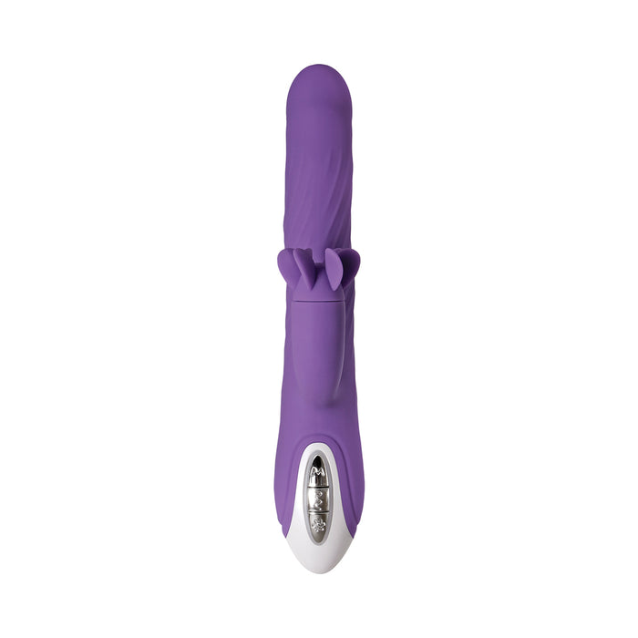 Evolved Tilt-O-Whirl Dual Stimulation Vibrator With Spinning Clit Stimulator Purple