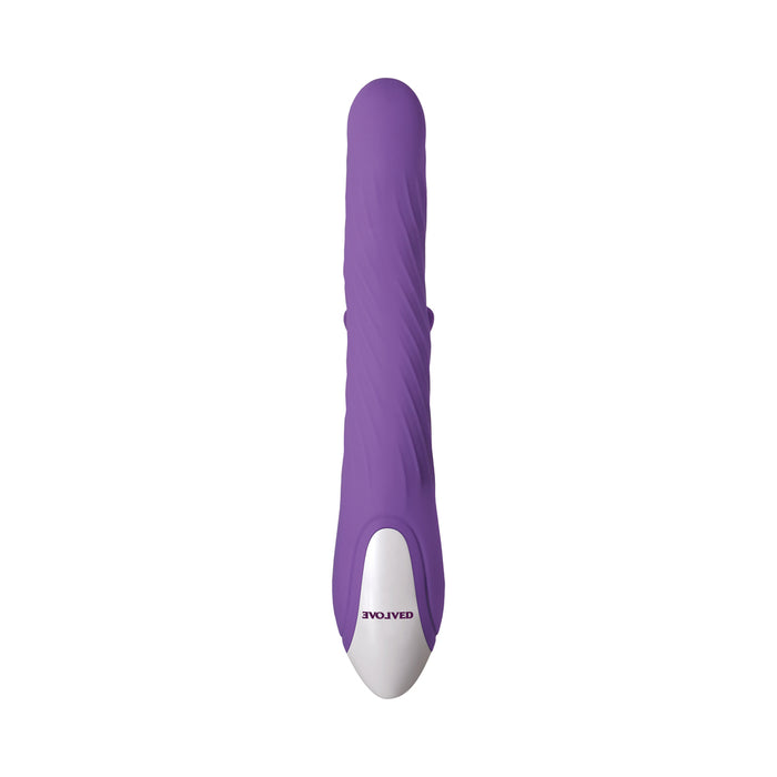 Evolved Tilt-O-Whirl Dual Stimulation Vibrator With Spinning Clit Stimulator Purple