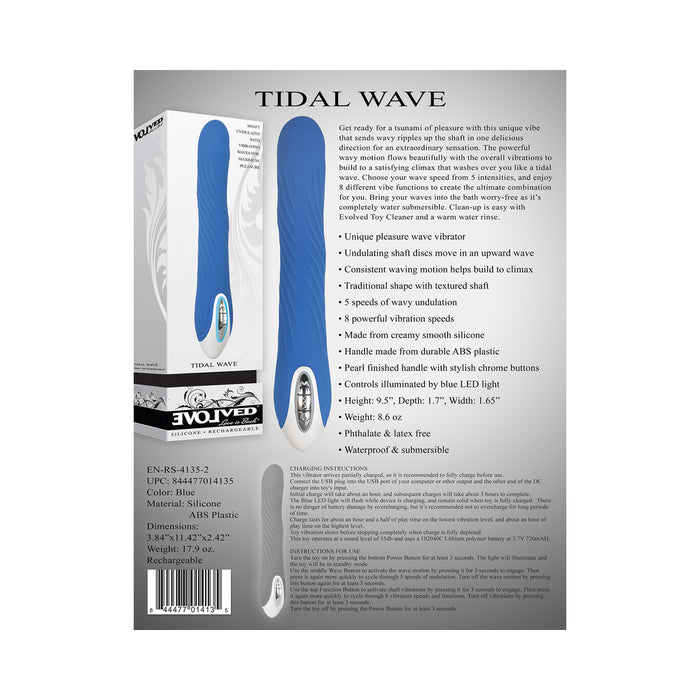 Evolved Tidal Wave Rechargeable Silicone Vibrator Blue