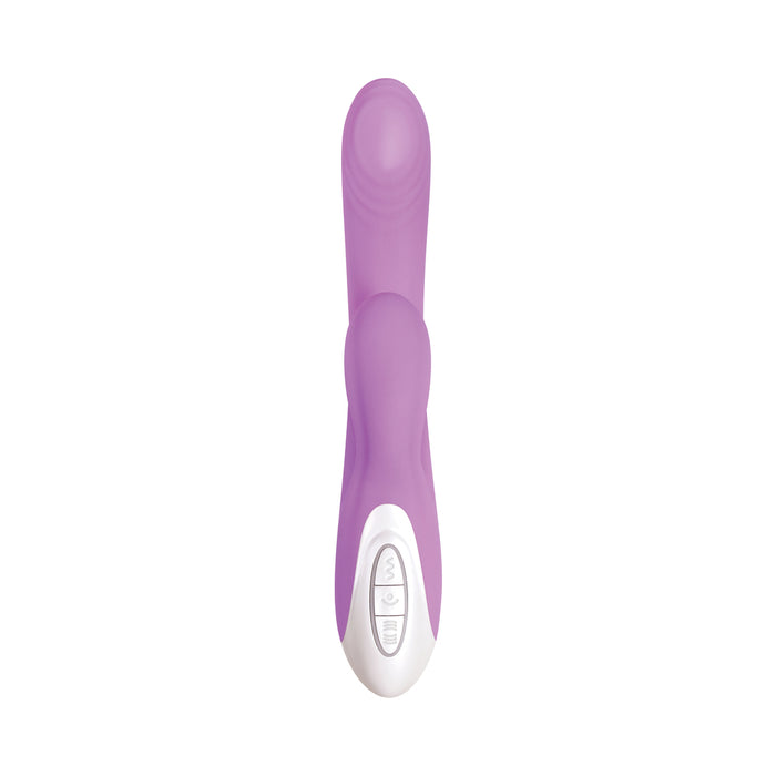 Evolved Super Sucker Rechargeable Thumping Suction Silicone Dual Stimulator Purple