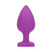 Ouch! Flexible Silicone Diamond Heart Butt Plug Purple Extra Large