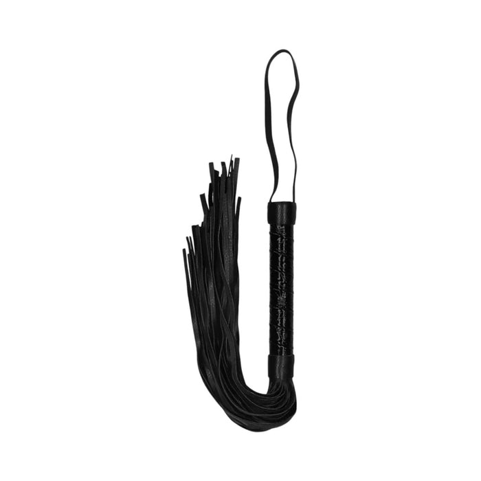 Ouch! Luxury Diamond-Patterned Whip Flogger Black