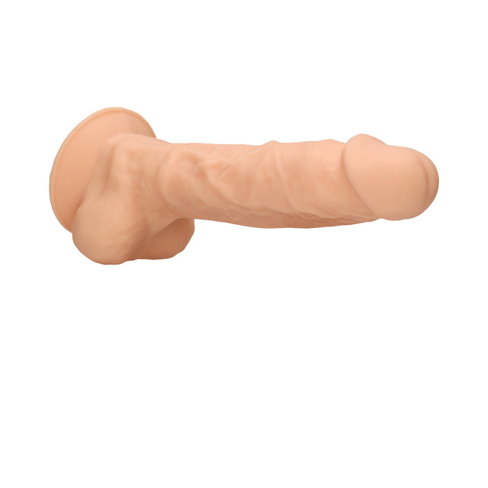 RealRock Ultra Realistic Dual Density Silicone 9 in. Bendable Dildo With Balls Beige