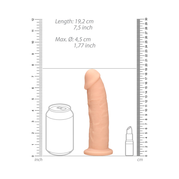 RealRock Ultra Realistic Dual Density Silicone 7.5 in. Bendable Dildo Beige