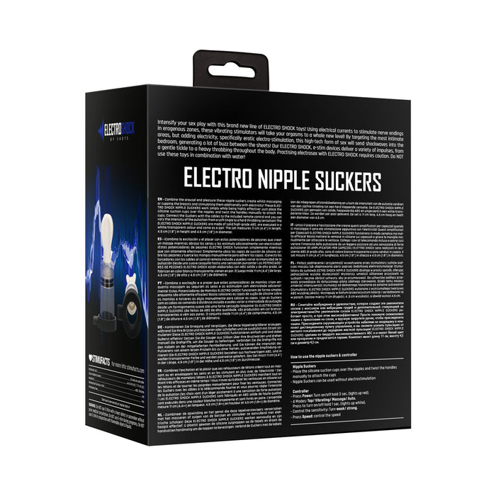 ElectroShock Remote-Controlled E-Stimulation Nipple Suckers White