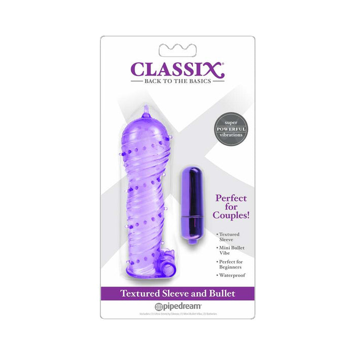 Pipedream Classix Textured Sleeve & Bullet Set Purple