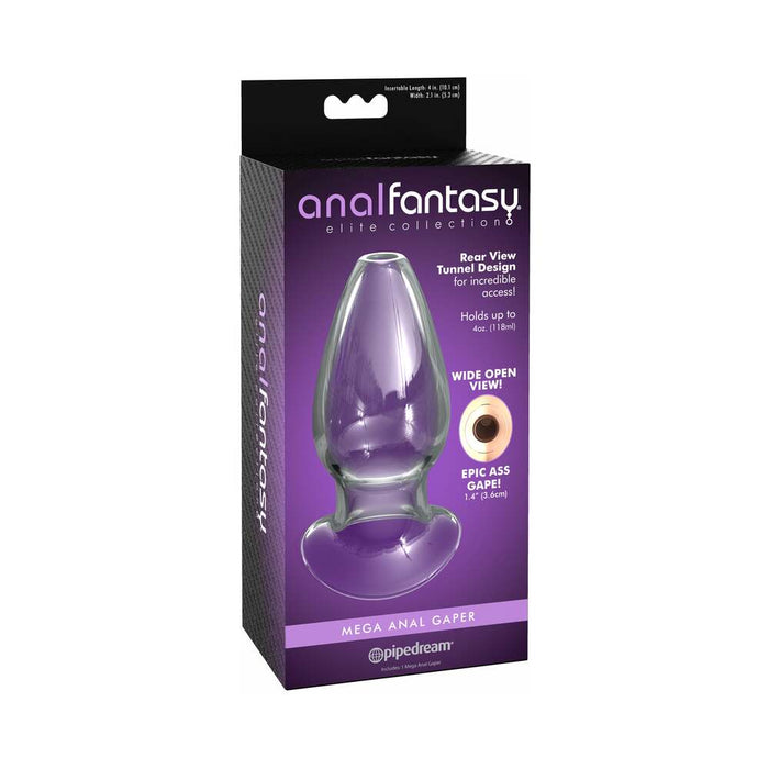 Pipedream Anal Fantasy Elite Collection Mega Anal Gaper Glass Tunnel Plug Clear