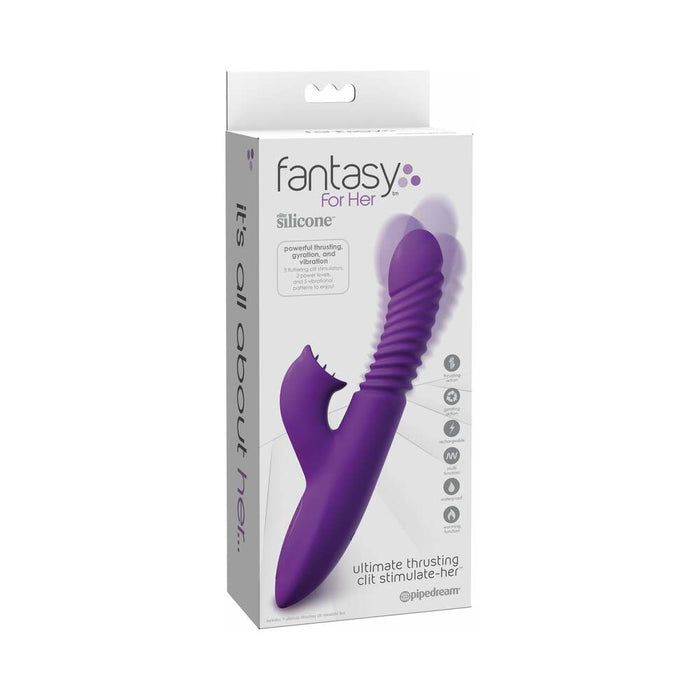 Pipedream Fantasy For Her Rechargeable Silicone Ultimate Thrusting Clit Stimulate-Her Purple