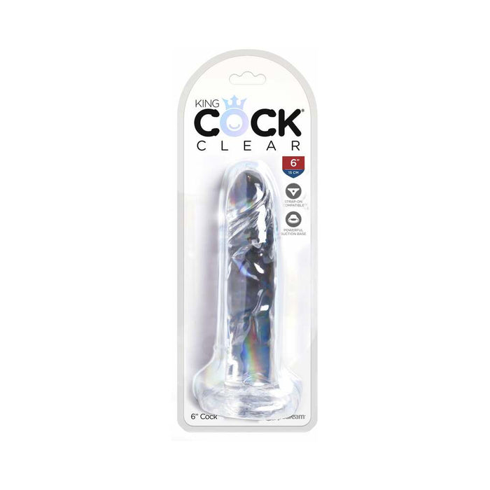 Pipedream King Cock Clear 6 in. Cock Realistic Dildo With Suction Cup